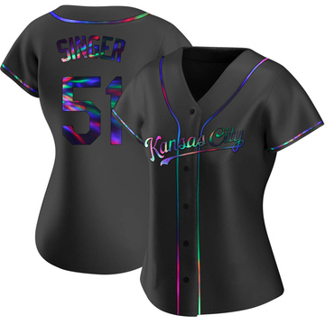 Brady Singer Jersey #51 Kansas City Royals Black Limited Holographic Iridescent Logo