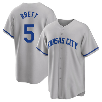 Kansas City Royals #5 George Brett 1989 White Throwback Jersey on sale,for  Cheap,wholesale from China