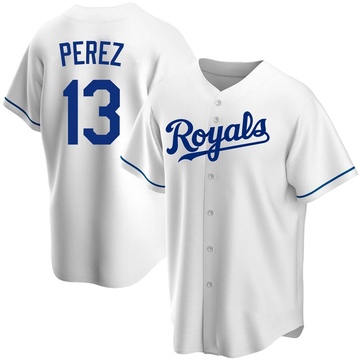 Women's Kansas City Royals Salvador Perez Majestic White 2017 Home Cool  Base Replica Jersey